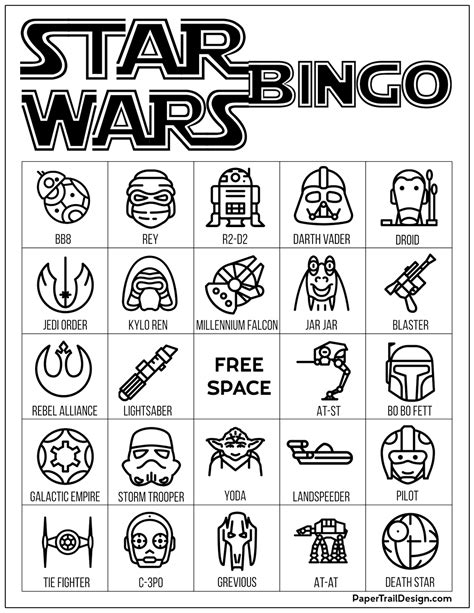 Star Wars Bingo Free Printable